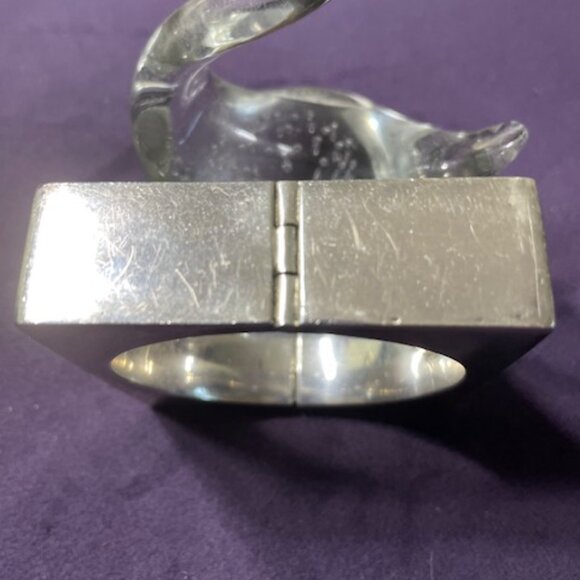 STERLING SILVER UNIQUE SQAURE DESIGN BRACELET - Picture 6 of 6